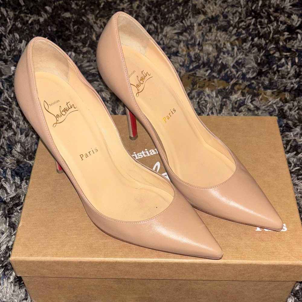 Christian Louboutin Nude Heels with Signature Red Soles